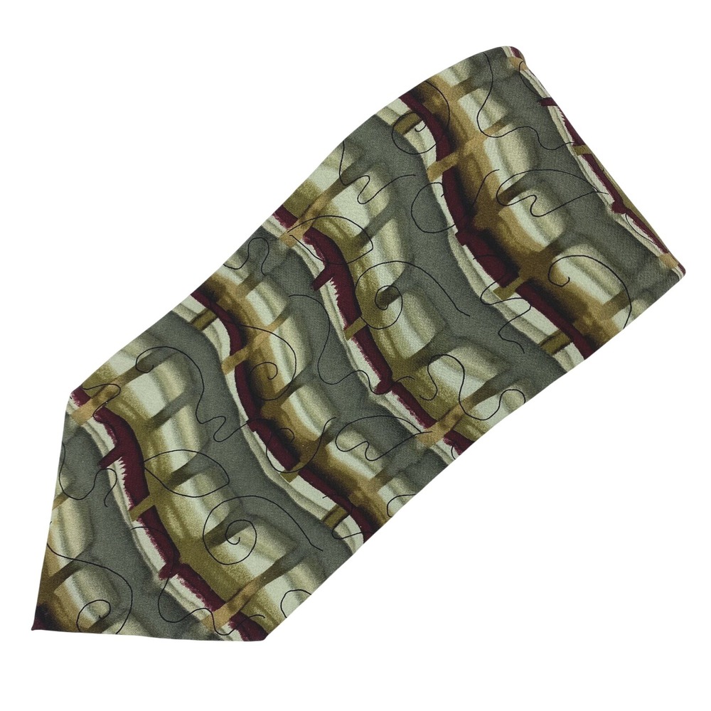 J.‎ Garcia 1996 Vintage Necktie Tie Butterfly Study II Grey Abstract 100% Silk